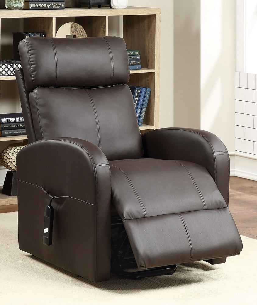 Ricardo Brown PU Leather Power Lift Recliner