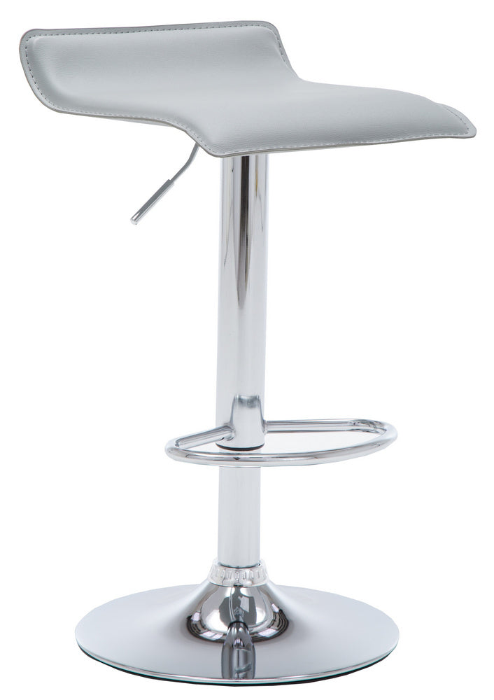 Romola 2 Grey PU Leather/Metal Swivel Bar Stools