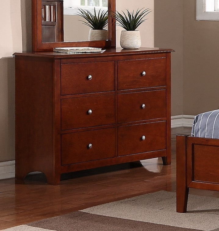 Rosario Cherry Wood 6-Drawer Dresser