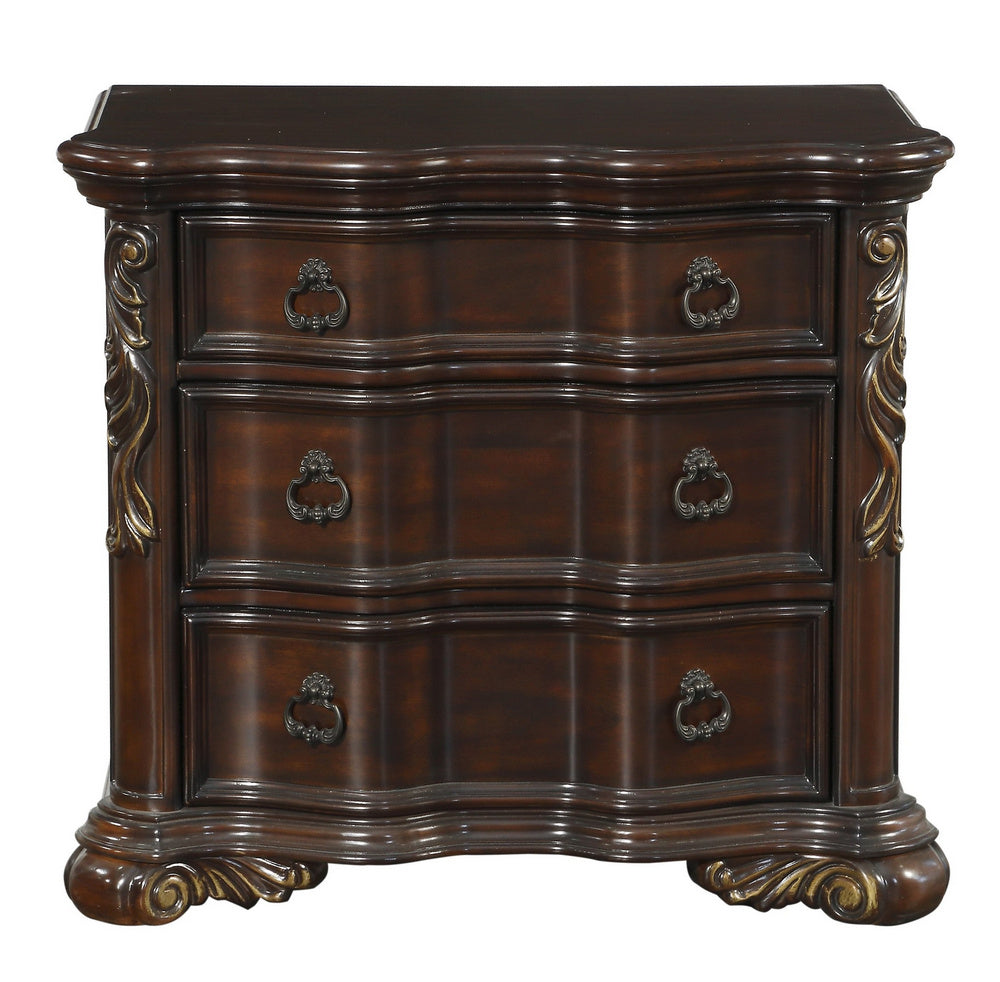 Royal Highlands Cherry Wood 3-Drawer Nightstand