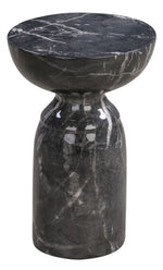 Rue Black Marble Finish Concrete Side Table