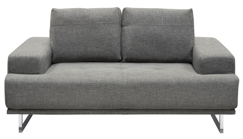 Russo Space Grey Fabric Loveseat with Adjustable Back