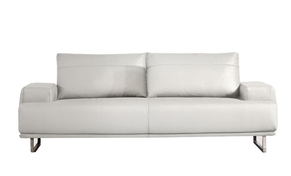 Russo White Air Leather Sofa with Adjustable Backs