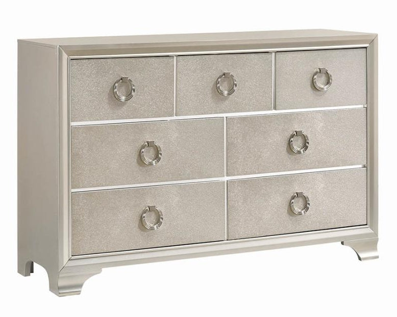 Salford Metallic Sterling Wood 7-Drawer Dresser