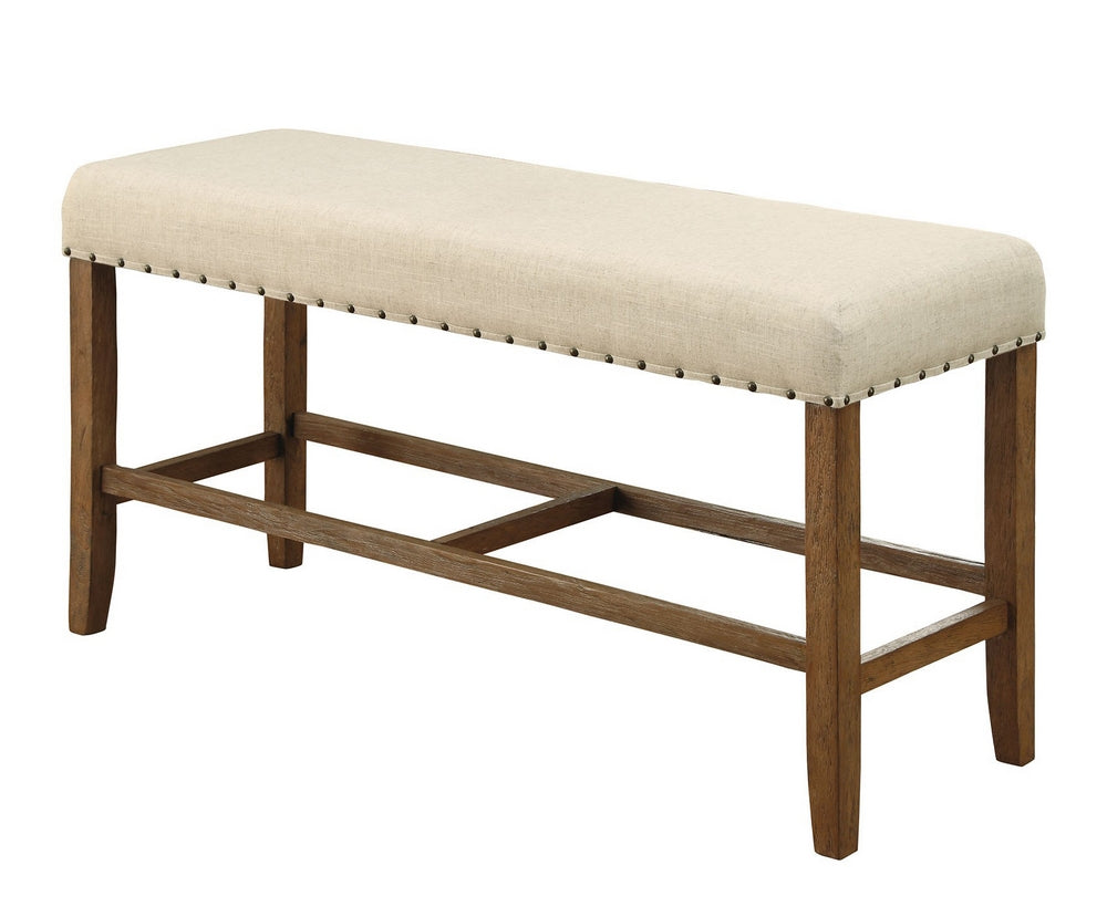 Sania Natural Tone/Ivory Counter Height Bench