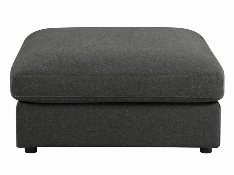 Serene Charcoal Linen Blend Ottoman