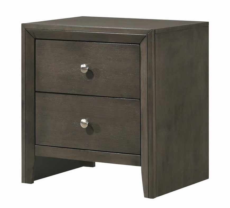 Serenity Mod Grey Wood 2-Drawer Nightstand