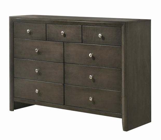 Serenity Mod Grey Wood 9-Drawer Dresser