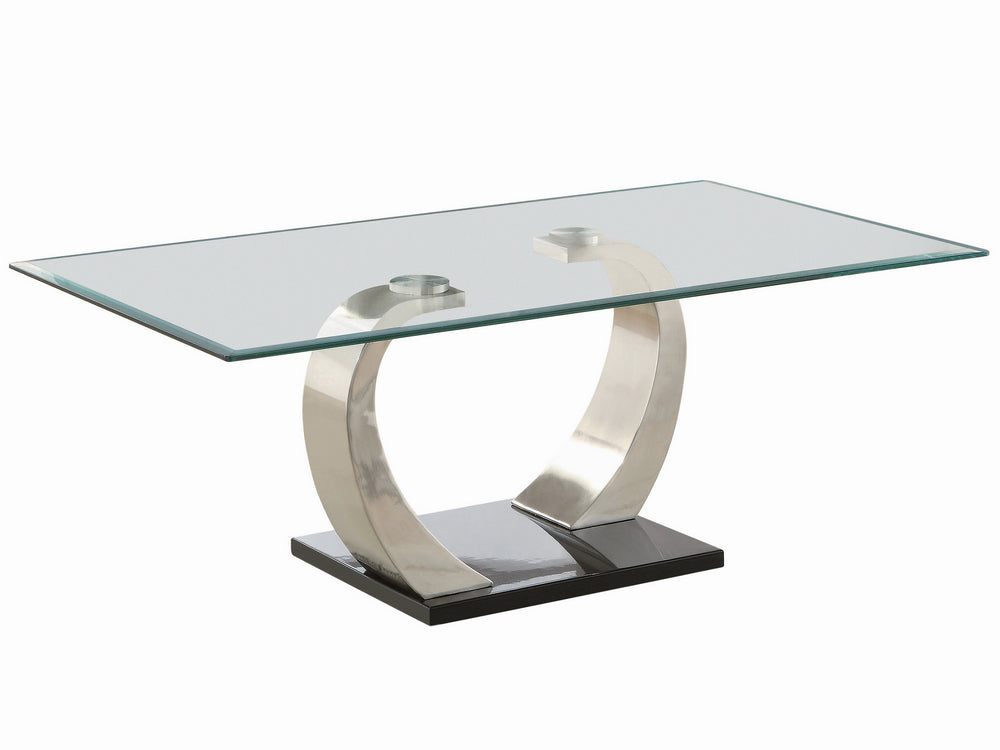 Shearwater Clear Glass/Satin Finish Coffee Table