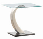 Shearwater Clear Glass/Satin Finish End Table