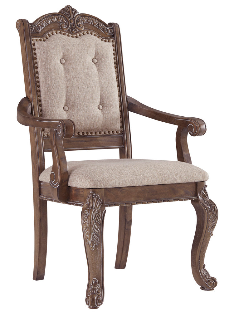 Charmond 2 Beige Fabric/Wood Arm Chairs