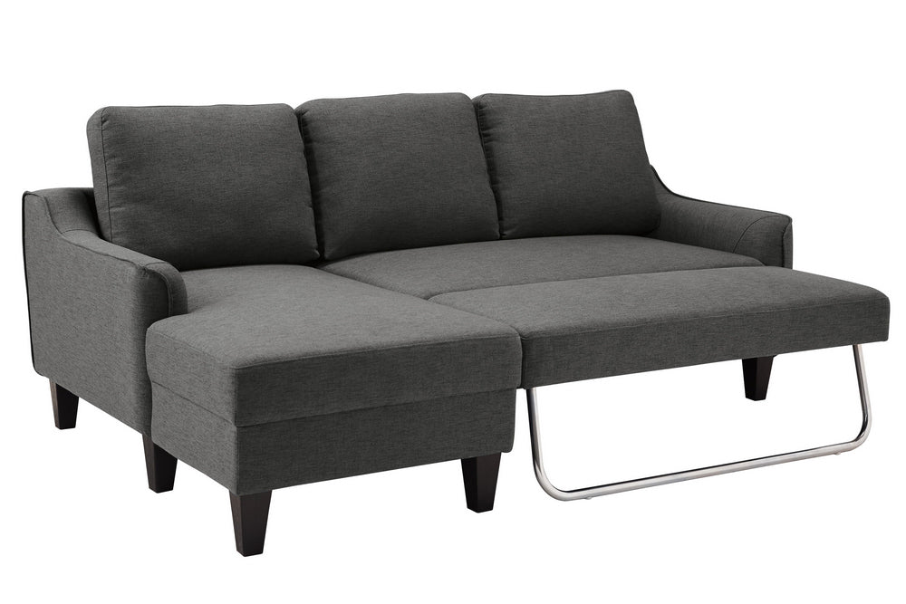 Jarreau Gray Fabric LAF Sectional Sofa Sleeper