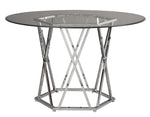 Madanere Clear Glass/Chrome Metal Dining Table