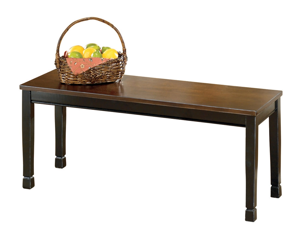 Owingsville Brown/Black Wood Large Dining Bench