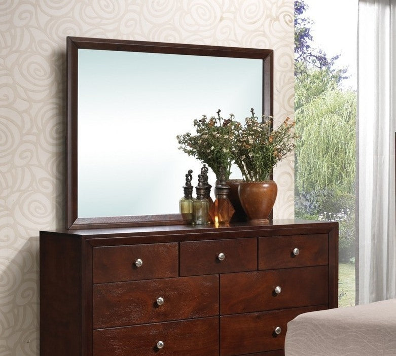 Simona Cherry Wood Frame Dresser Mirror