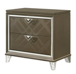 Skylar Dark Champagne Wood 2-Drawer Nightstand