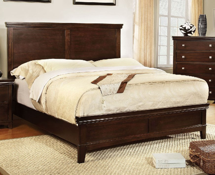 Spruce Brown Cherry Wood Full Bed