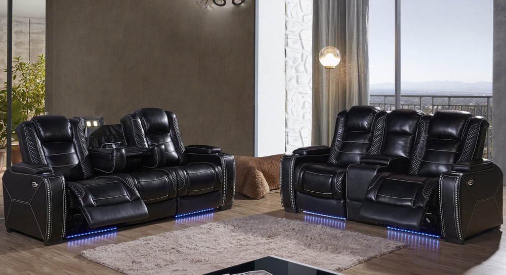 Starla Black Power Recliner Sofa Set