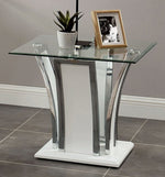 Staten Glossy White Wood End Table