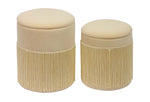 Tassel 2 Cream Velvet Storage Ottomans