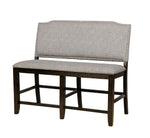 Teagan Dark Walnut/Gray Counter Height Bench