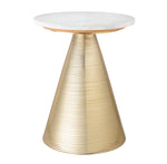 Tempo White Marble/Gold Metal Side Table