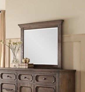 Toulon Oak Wire-Brushed Distressing Wood/Glass Mirror