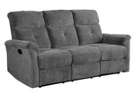 Treyton Gray Chenille Manual Recliner Sofa