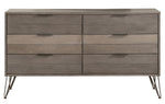 Urbanite 3-Tone Gray Wood 6-Drawer Dresser