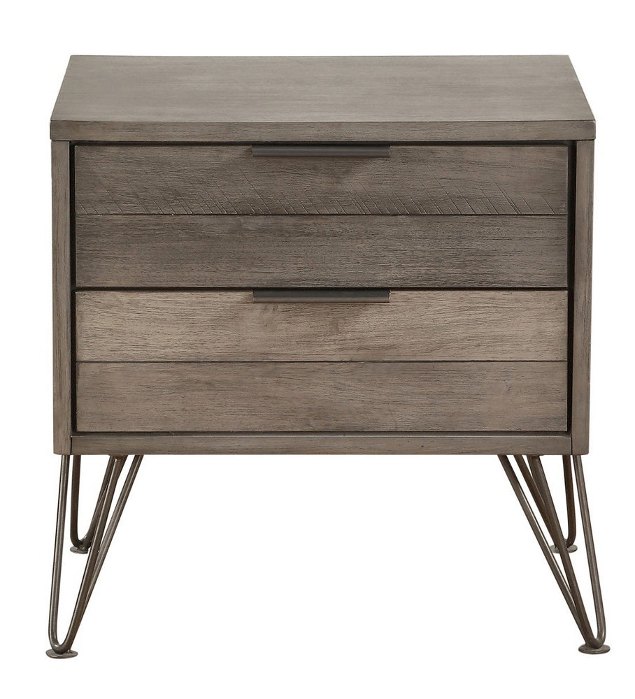 Urbanite 3-Tone Gray Wood 2-Drawer Nightstand