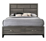 Valdemar Weathered Gray Wood King Bed with Storage