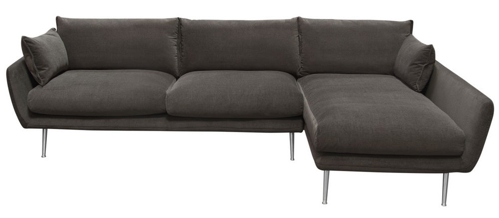 Vantage 2-Pc Iron Grey Fabric RAF Sectional Sofa