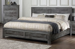 Vidalia Rustic Gray Oak Wood King Panel Bed