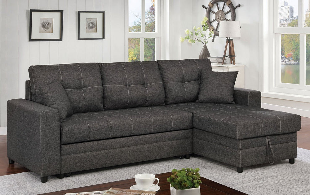 Vide 2-Pc Gray Fabric RAF Sectional w/Sleeper