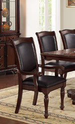 Viola 2 Brown Faux Leather/Wood Arm Chairs