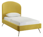 Vivi Modern Burnt Gold Velvet Twin Platform Bed