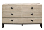 Whiting Cream Wood/Faux Marble 6-Drawer Dresser