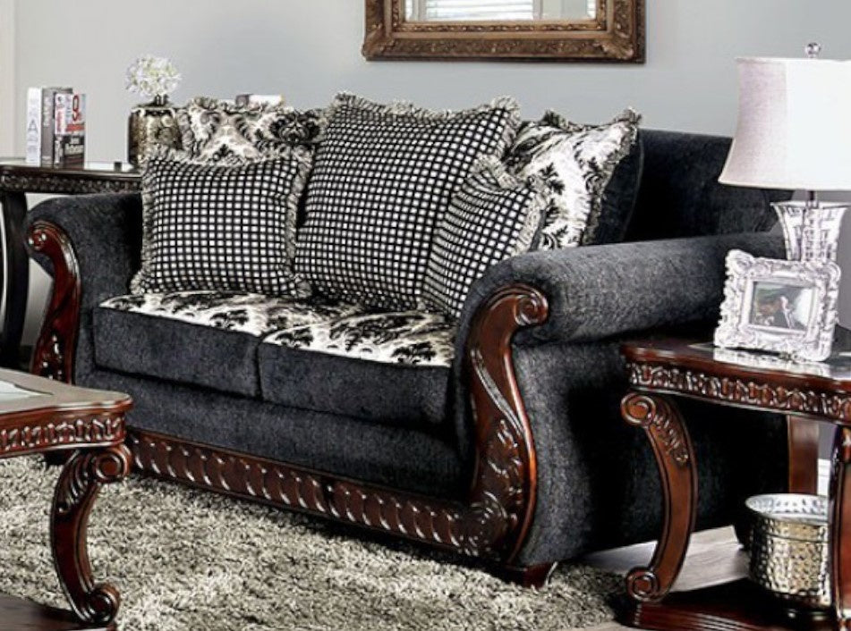 Whitland Gray Chenille Loveseat