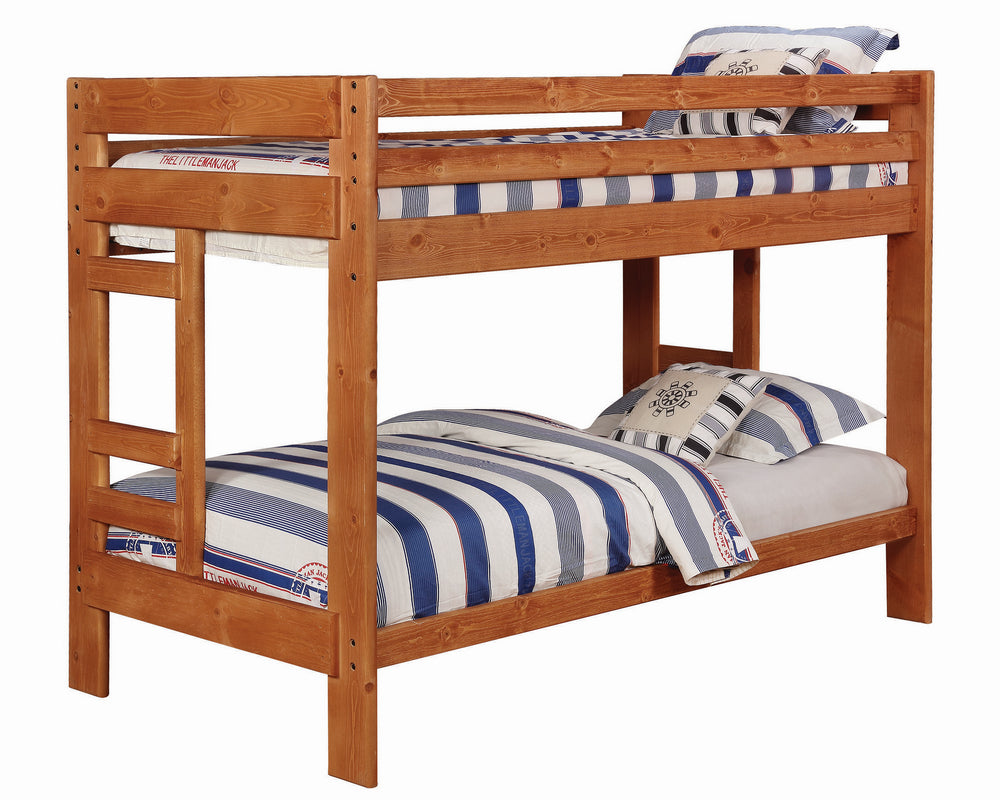 Wrangle Hill Amber Wash Wood Twin/Twin Bunk Bed