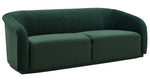 Yara Pleated Forest Green Velvet 2-Seat Sofa (Oversized)