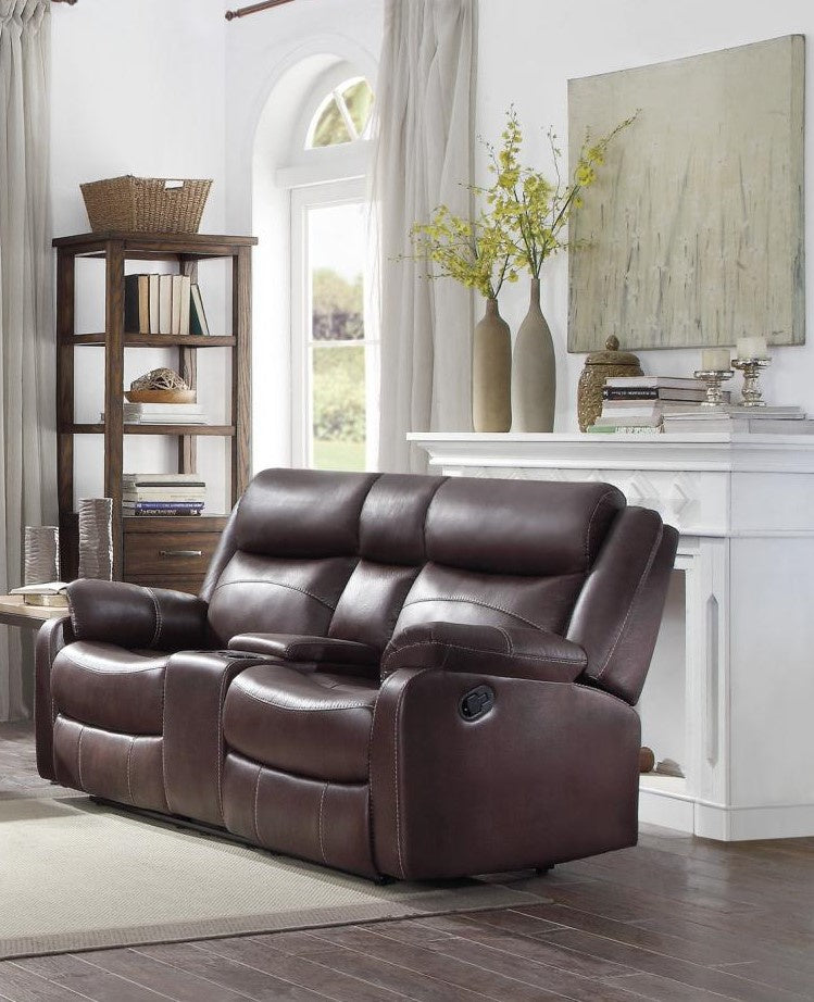 Yerba Dark Brown Manual Recliner Loveseat