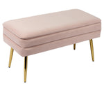 Ziva Blush Velvet Storage Bench