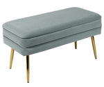 Ziva Sea Blue Velvet Storage Bench