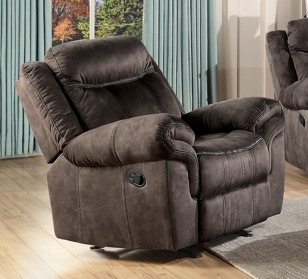 Zubaida 2-Tone Chocolate Velvet Manual Recliner