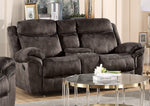 Zubaida 2-Tone Chocolate Velvet Manual Recliner Loveseat