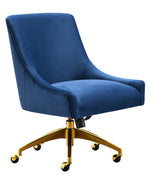 Beatrix Navy Velvet/Metal Swivel Office Chair