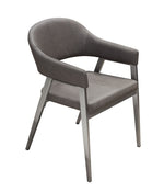 Adele 2 Grey Leatherette Arm Chairs