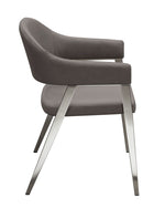 Adele 2 Grey Leatherette Arm Chairs