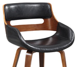 Adelia Black Faux Leather/Wood Arm Chair