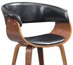 Adelia Black PU Leather/Wood Arm Chair